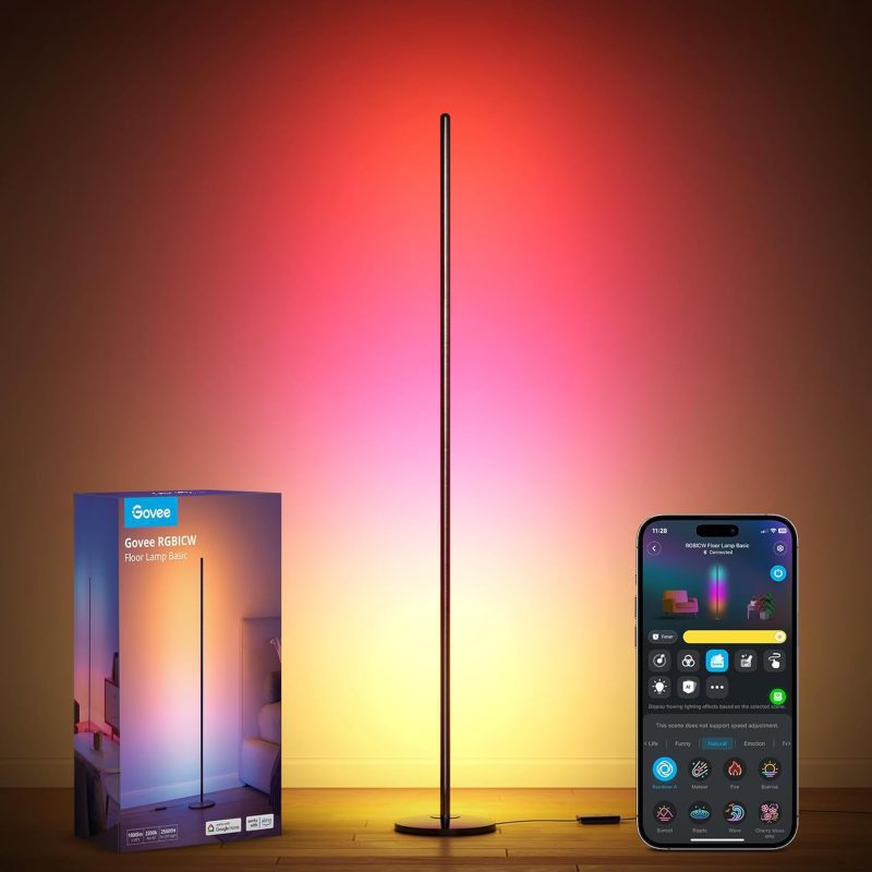 Govee Floor Lamp with music sync mode, creating a dynamic light show synchronized to music