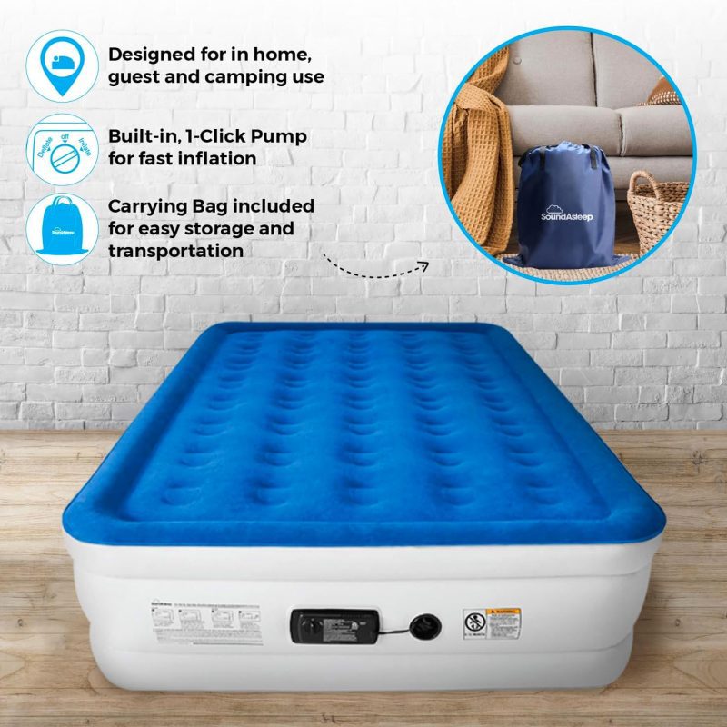 Family of four sleeping comfortably on a SoundAsleep Dream Series Air Mattress in a tent