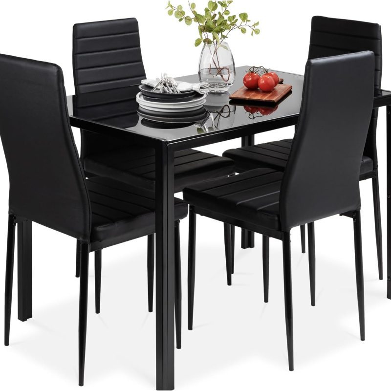 Maximize your dining space with a modern glass dining set. Shop compact 5-piece sets perfect for small apartments and kitchens