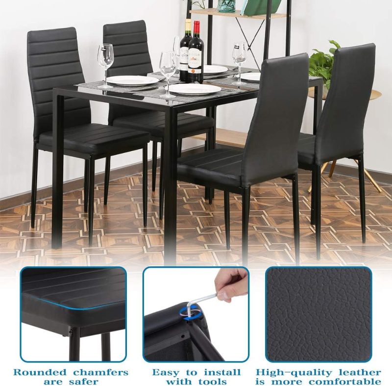 affordable dining table set with comfortable chairs for small kitchen