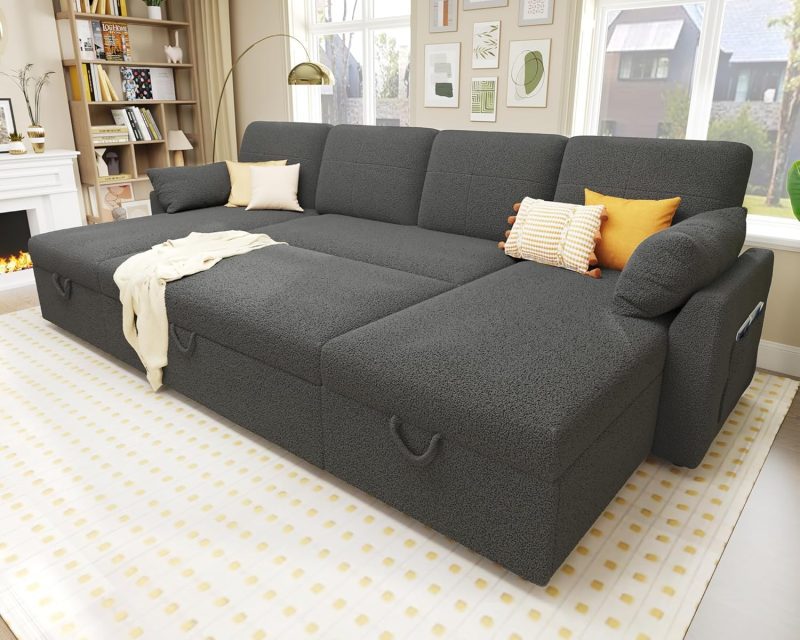 sectional sofa bed with chaise for small apartment living room