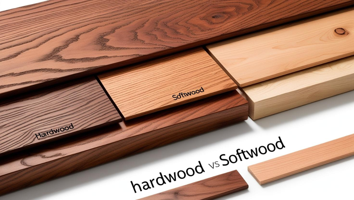 A comparison of different wood types used in sofa frames (hardwood vs. softwood).