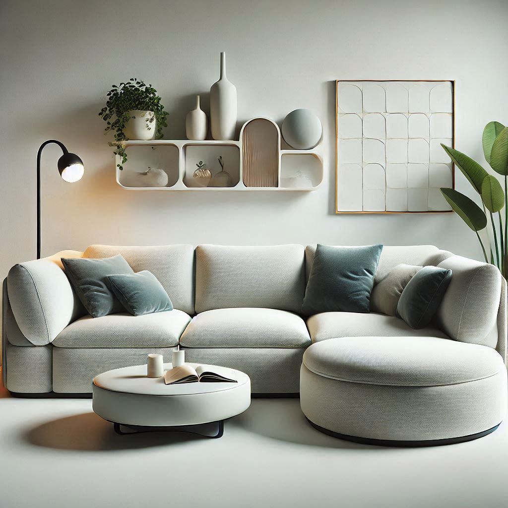 Image of a sectional sofa with rounded edges and a low profile.4