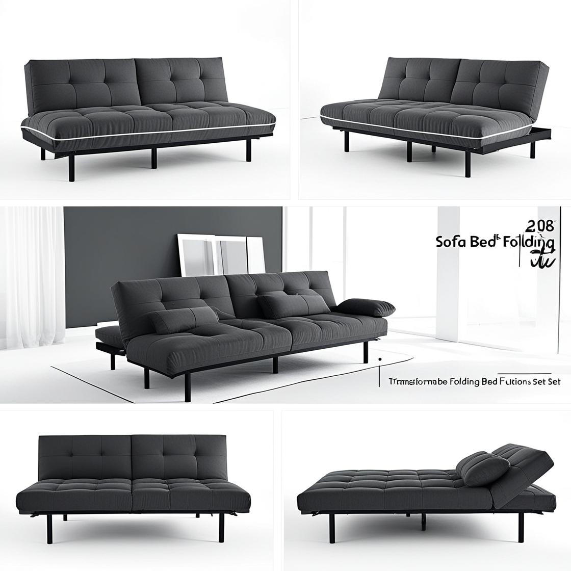 COMHOMA Fabric Futon Sofa Bed for Small Spaces