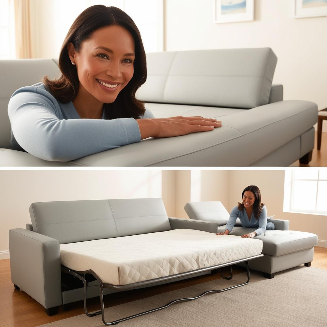 Easy-to-use sofa bed mechanism