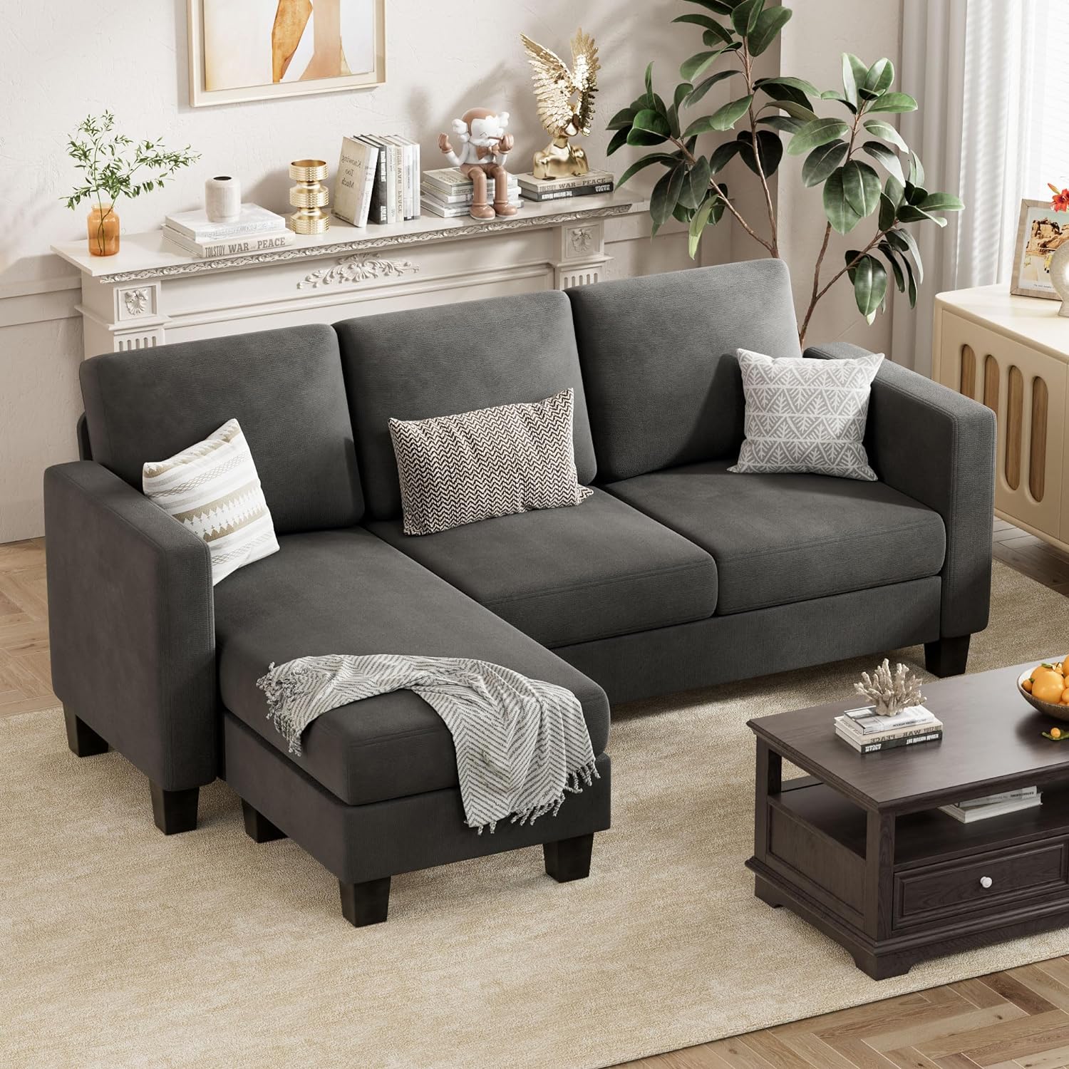 VICTONE Convertible Sectional Sofa Couch for under 300$