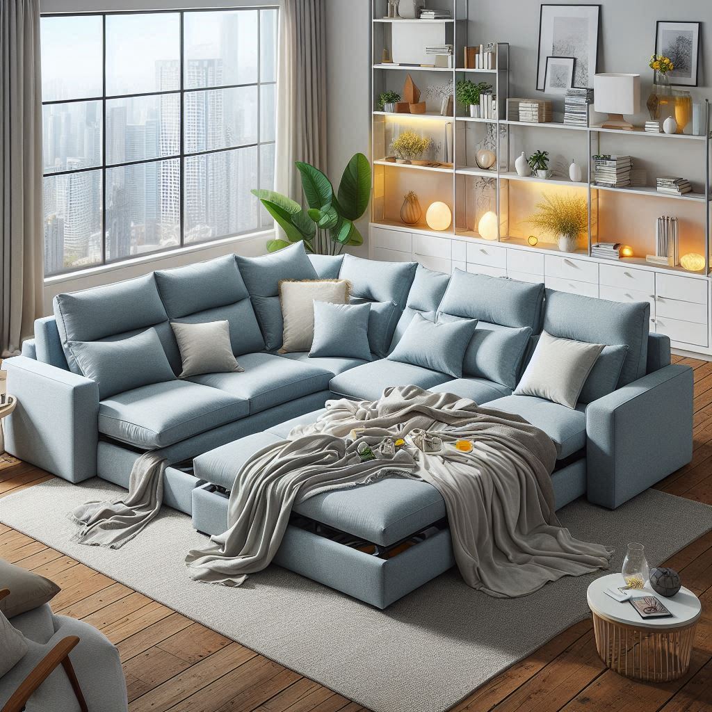 Belffin Modular Sectional Sofa Sleeper under 1000$