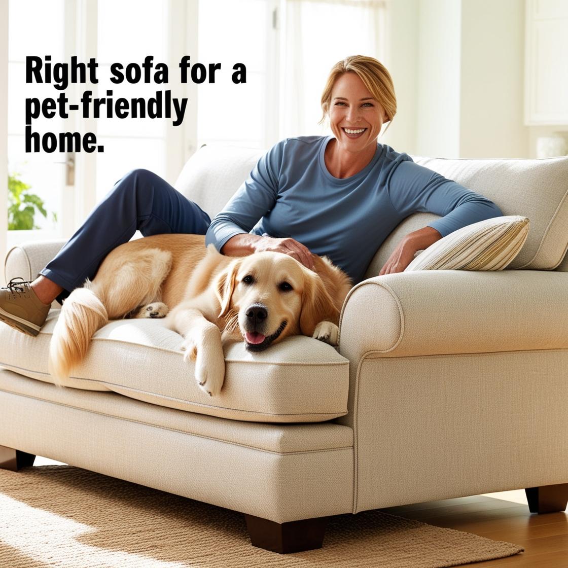 right sofa for pet friendly home image of a dog with owner with caption_right sofa for pet friendly home