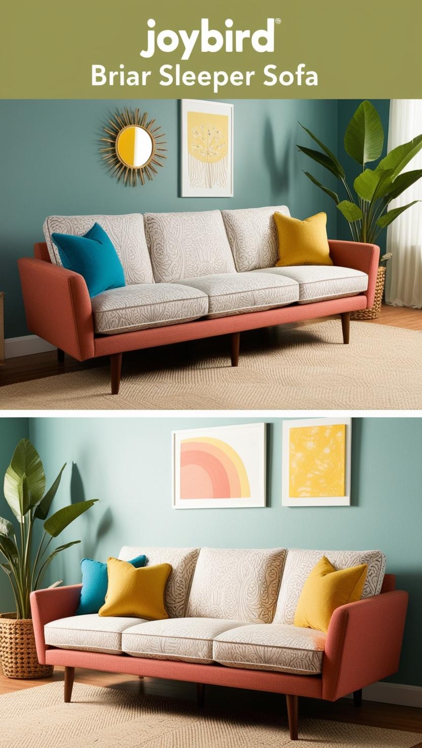 :Consider clearance: Joybird Briar Sleeper Sofa: This sofa bed is known for its comfort and mid-century modern style .