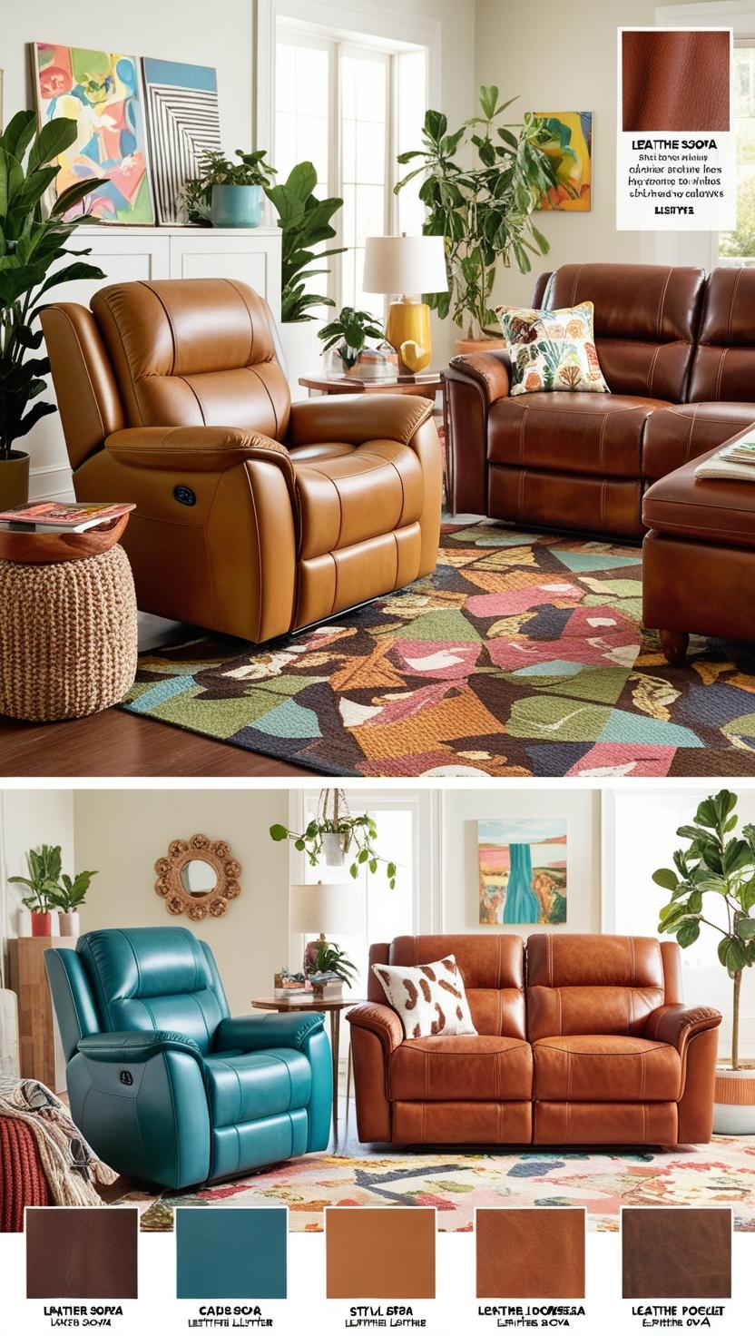 Leather Real_ A Guide to sofa Leather Types__Sure, here is an image featuring a cozy living room with a recliner sofa ima