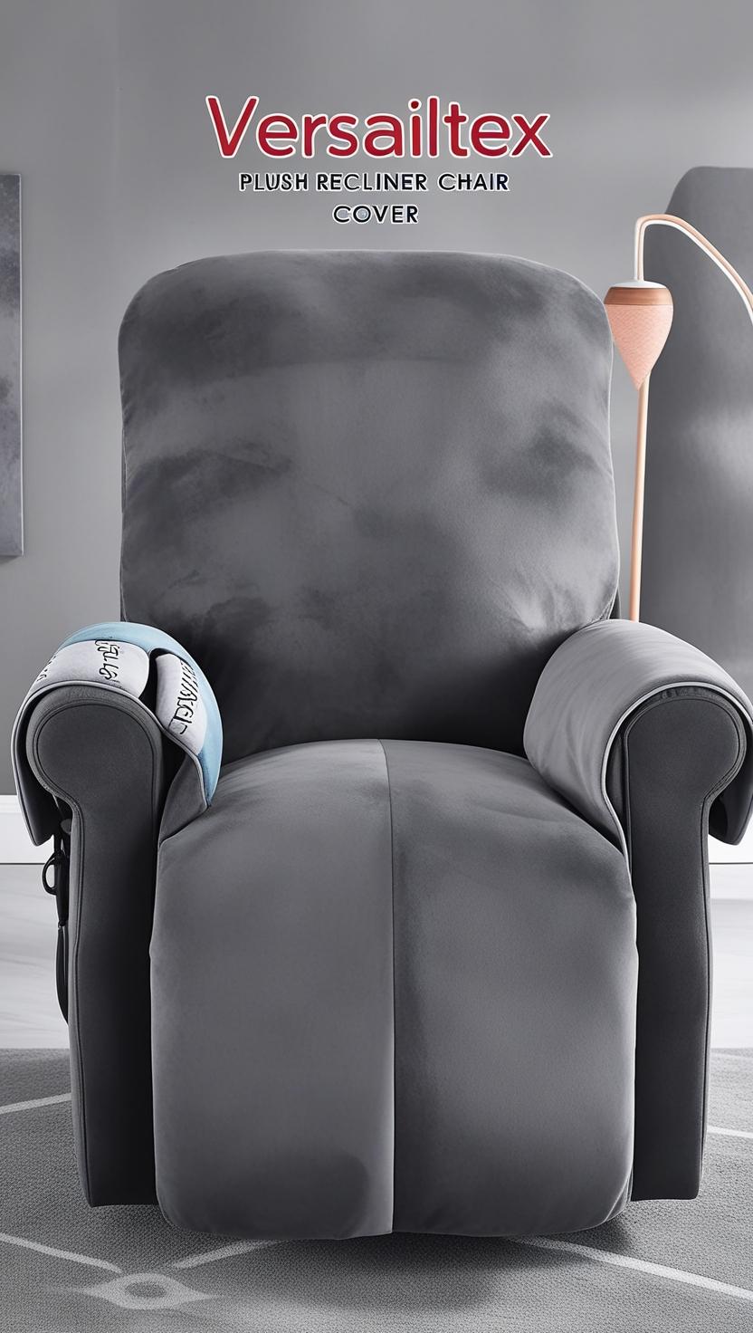 A luxurious recliner chair adorned with a plush velvet cover.