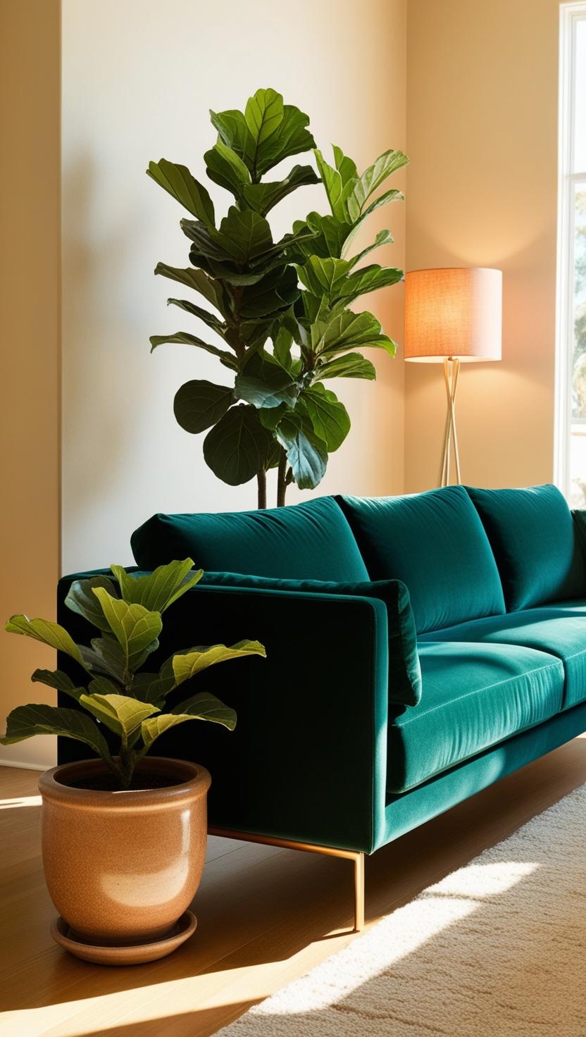 Velvet sofa _ Surprisingly Durable and Stylish_.. add decor plant lighting paint_velvet can be surprisingly durable. Its dense weave makes it resistant to scratches