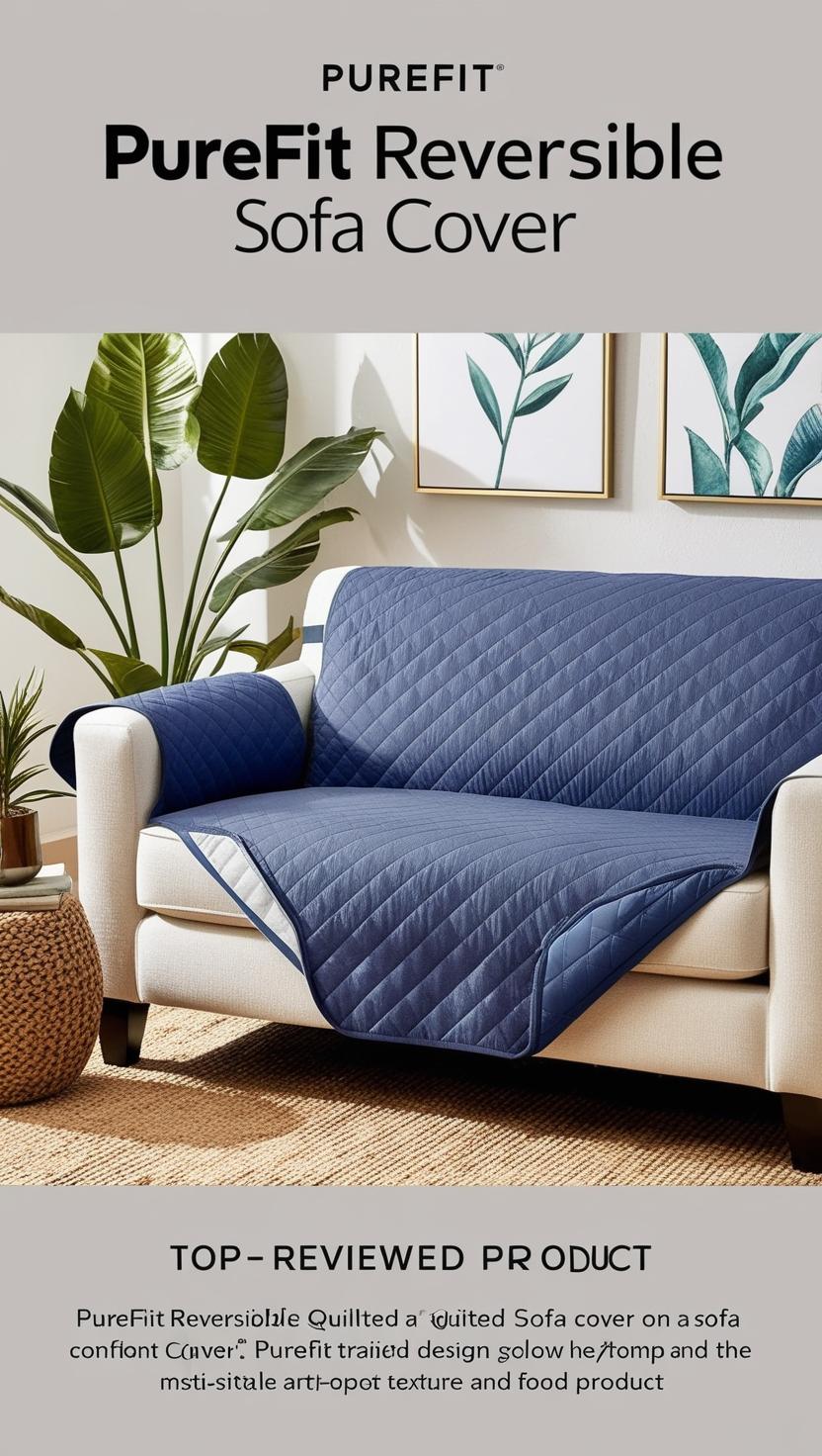 PureFit Reversible Quilted Sofa Cover :Most Reviewed Sofa Protectors