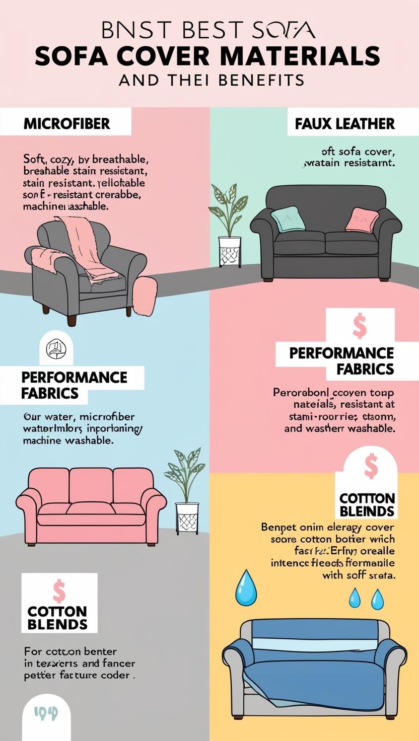 image describe : the Best Sofa Cover Materials and Their and cozy. Breathes well and is stain-resistant. Safe to toss in the washing