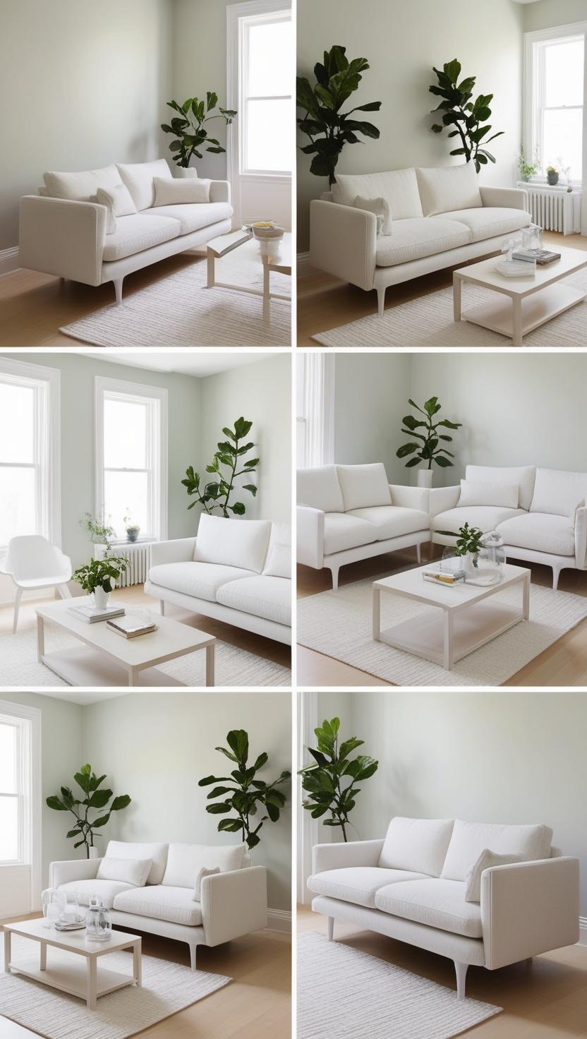 focus on express_Visual Impact____Choose furniture with clean lines and slender profiles to avoid overwhelming the space visually . Light-colored furniture with slim profiles can also make a small living room look